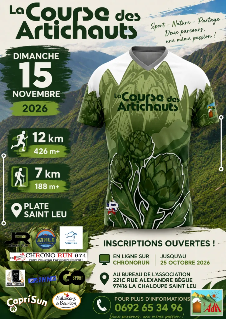 Course des Artichauts 2026 — St leu (974), 15 novembre 2026 · Trail