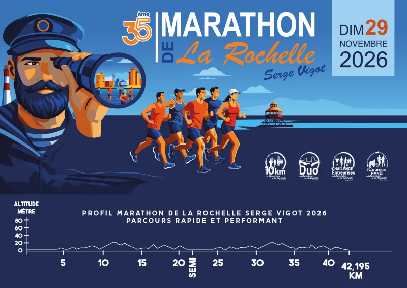 Marathon de La Rochelle Serge Vigot 2026 — La rochelle (17), 29 novembre 2026 · Course à pied